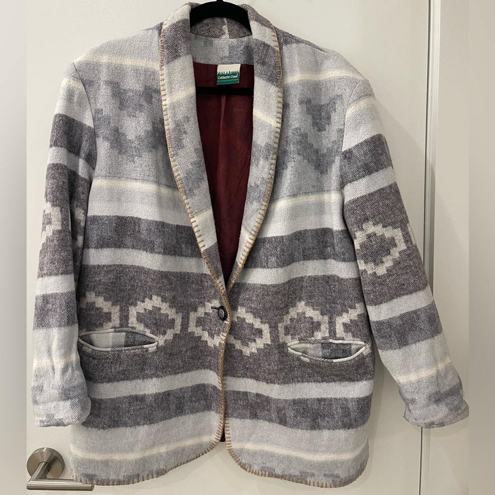 Vintage! Tribal pattern Coldwater creek shawl collar jacket. Size M
